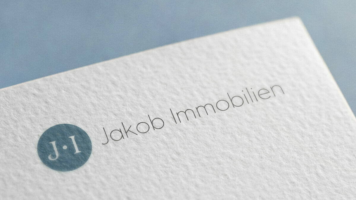Logo der Firma Jakob Immobilien auf einem Briefbogen