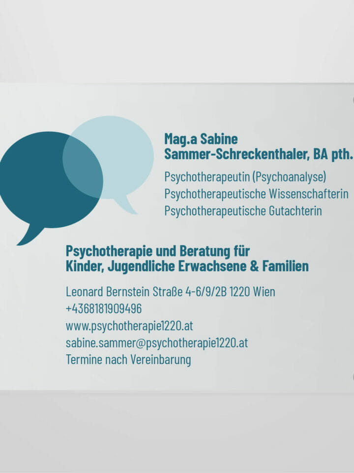 Firmenschildgestaltung der Psychotherapiepraxis Sammer-Schreckenthaler